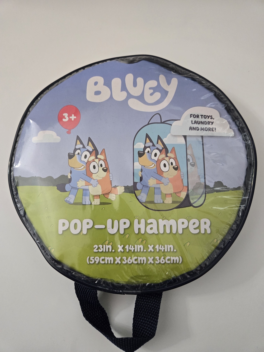Bluey & Bingo Pop-Up Hamper Foldable Mesh Laundry Toy Storage Basket 23"
